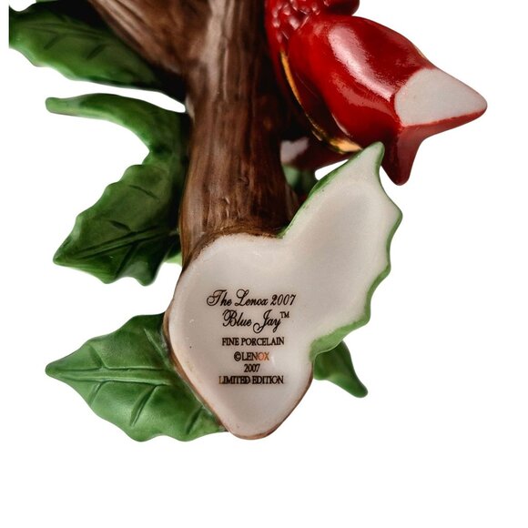 Lenox Blue Jay Figurine 2007 Limited Edition Porcelain Bird Christmas Box COA - Picture 9 of 10